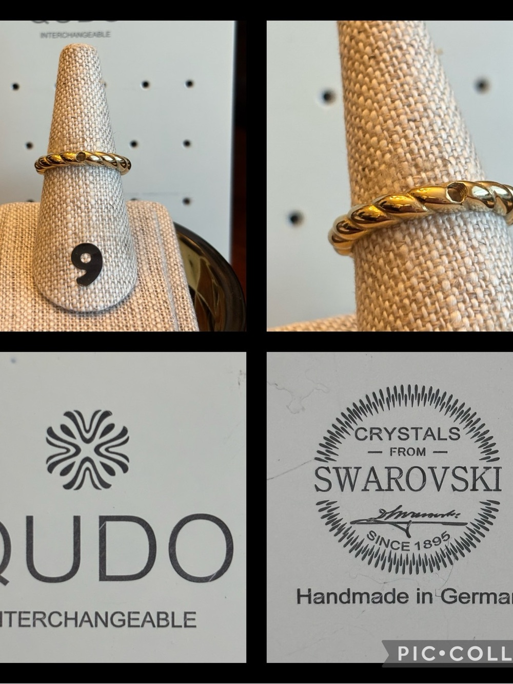 QUDO Interchangeable Ring Gold 9